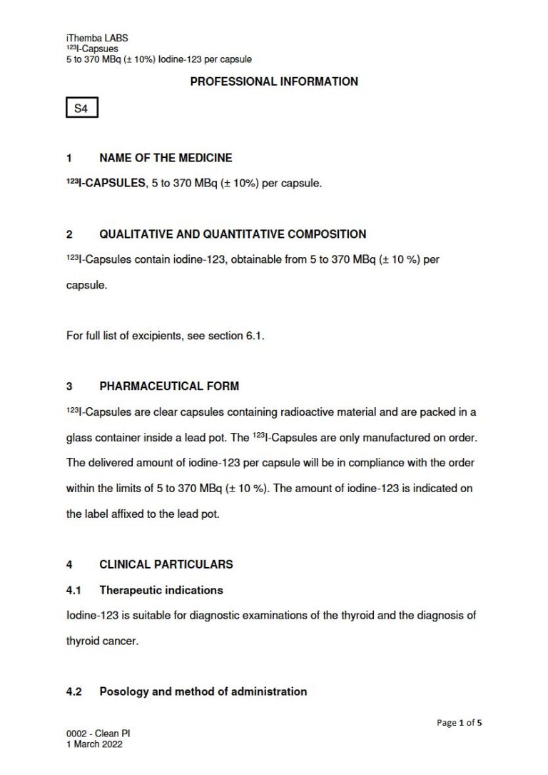 123I-Capsules package insert preview