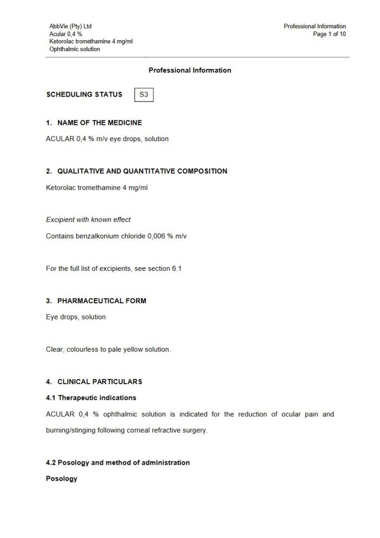 Acular 0.4 % Eye Drops package insert preview