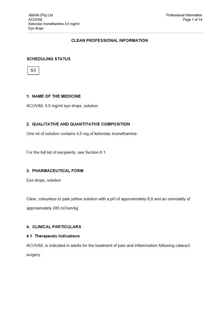 Acuvail Eye drops package insert preview