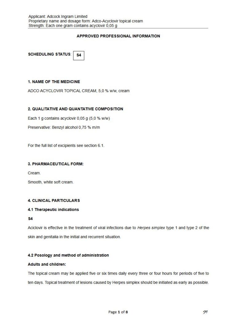Adco Acyclovir Topical Cream package insert preview