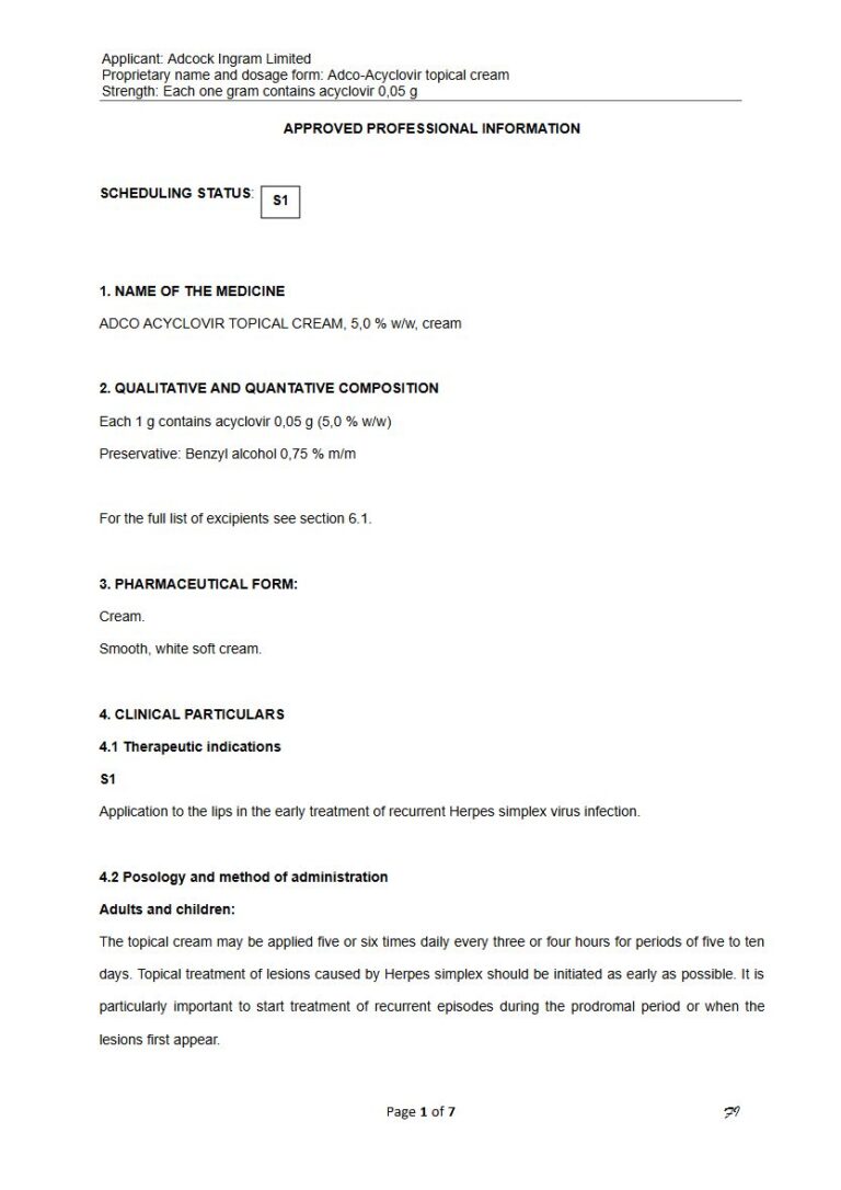Adco Acyclovir Topical Cream package insert preview