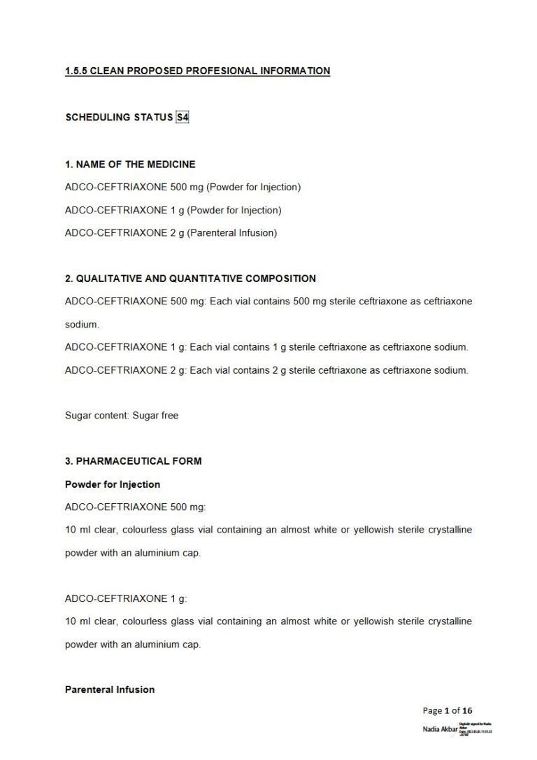 Adco-Ceftriaxone Injection package insert preview