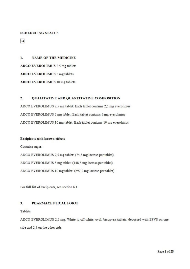 Adco Everolimus Tablets package insert preview