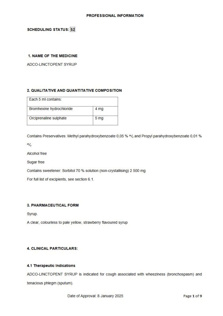Adco-Linctopent Syrup package insert preview