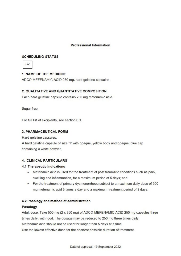 Adco-Mefenamic Acid Capsules package insert preview