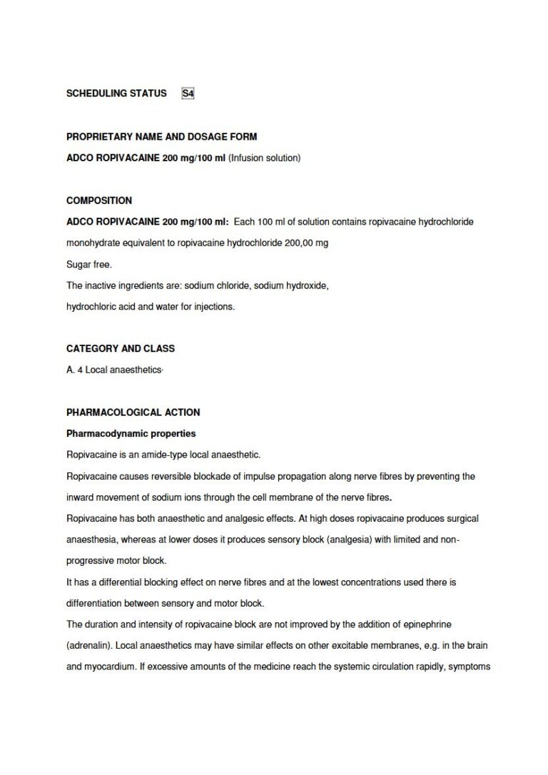 Adco Ropivacaine Injection package insert preview