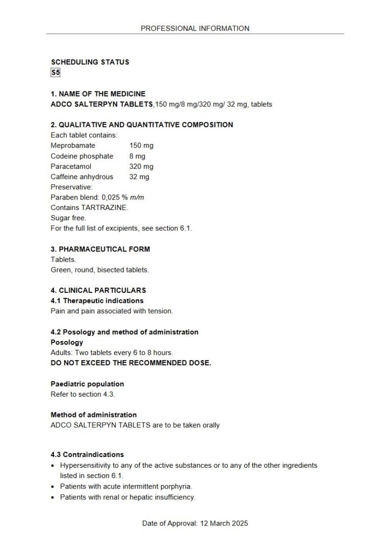 Adco Salterpyn Tablets package insert preview