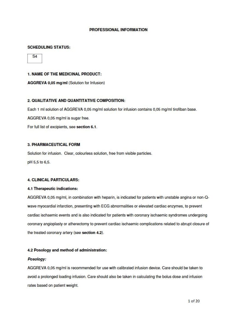 Aggreva 0,05 mg/ml Injection package insert preview