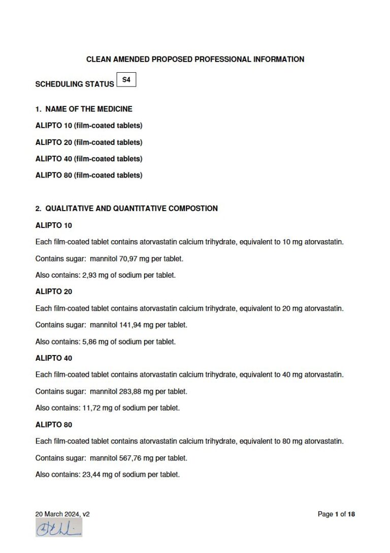 Alipto tablets package insert preview