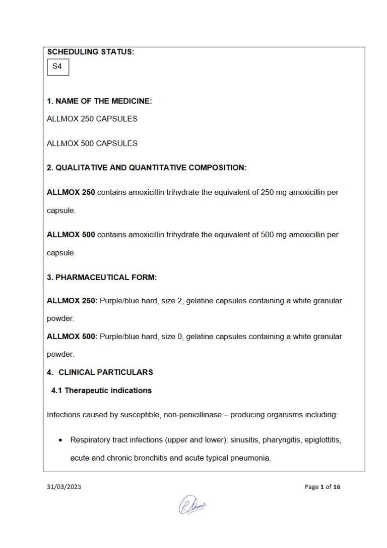 Allmox Capsules package insert preview