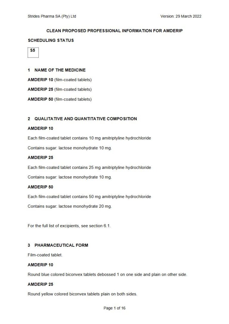 Amderip Tablets package insert preview