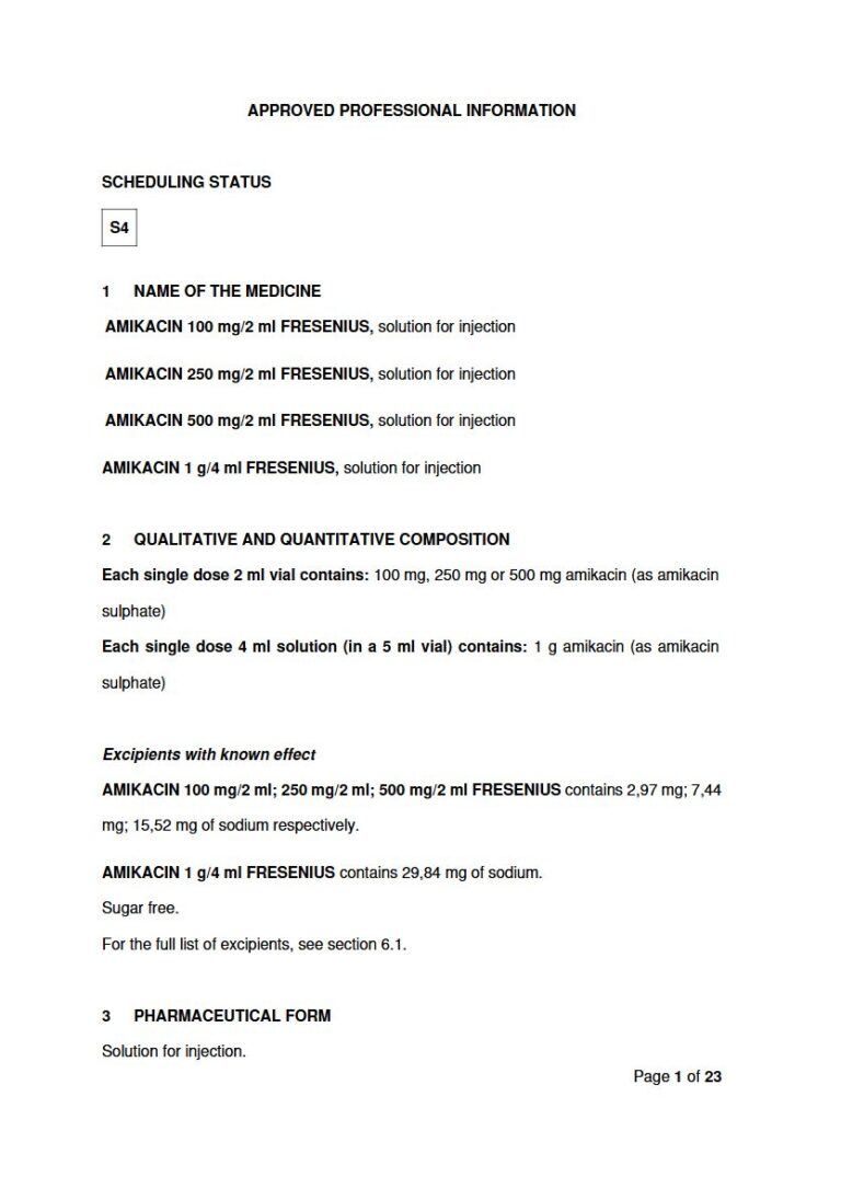 Amikacin-Fresenius Injection package insert preview