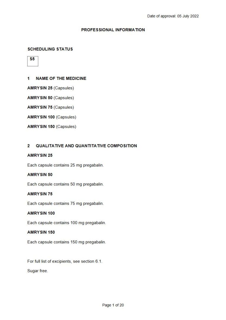 Amrysin Capsules package insert preview