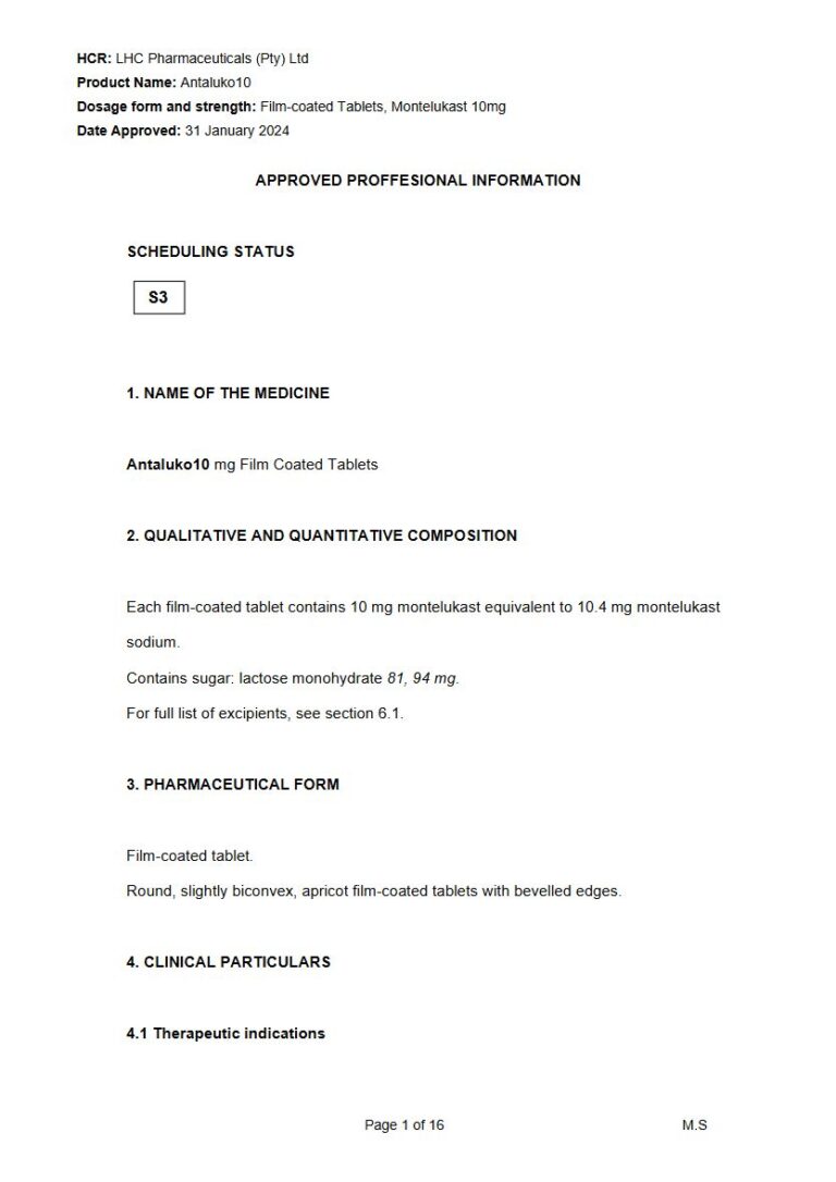 Antaluko 10mg FC tablets package insert preview