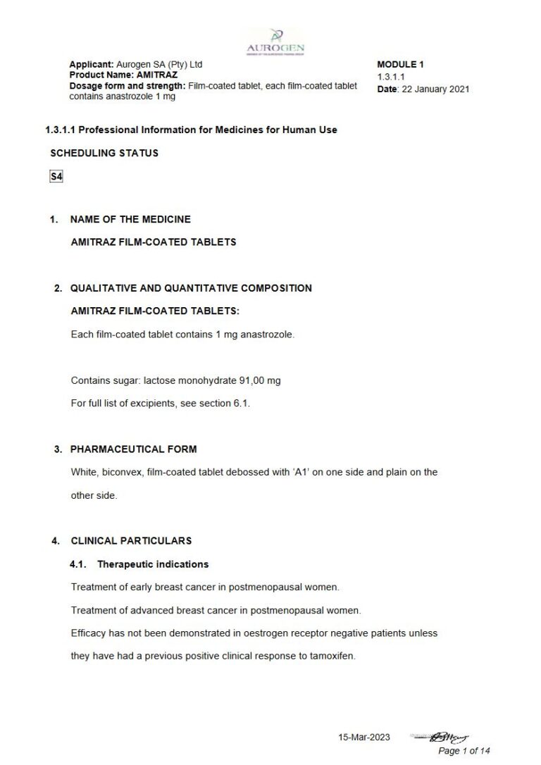 Armitraz 1mg Tablets package insert preview