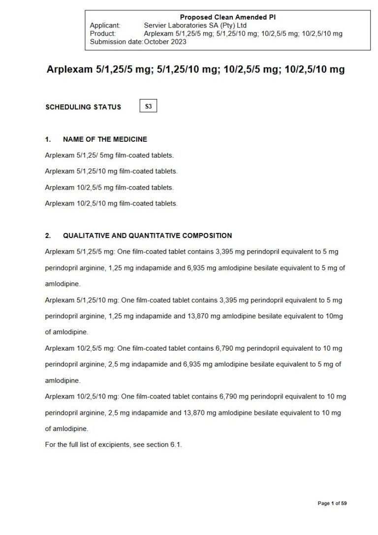 Arplexam FC tablets package insert preview