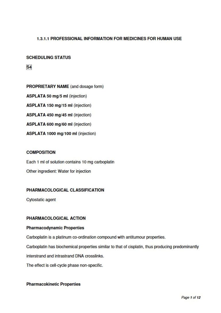 Asplata Injection package insert preview