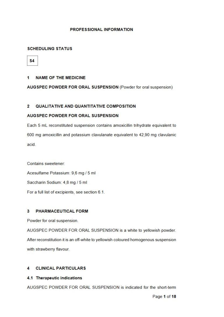 Augspec Suspension package insert preview