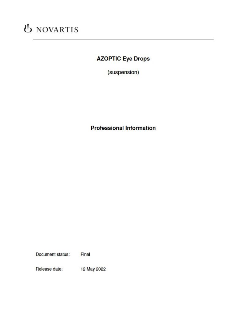 Azoptic Eye Drops package insert preview