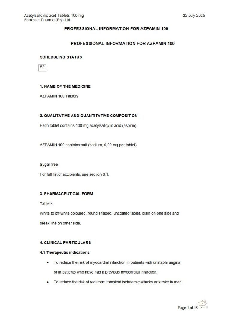 Azpamin Tablets package insert preview