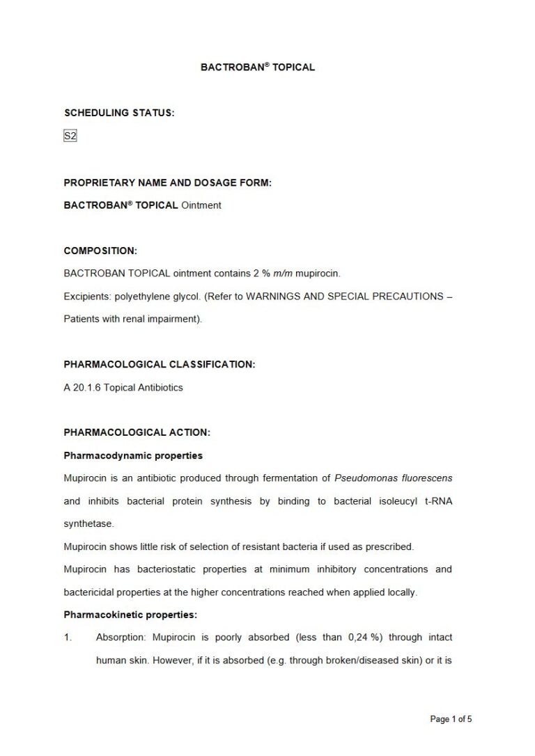 Bactroban Topical Ointment package insert preview