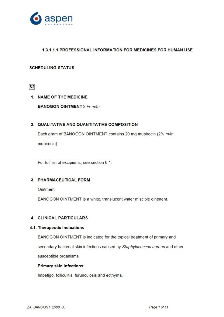 Banogon Ointment package insert preview