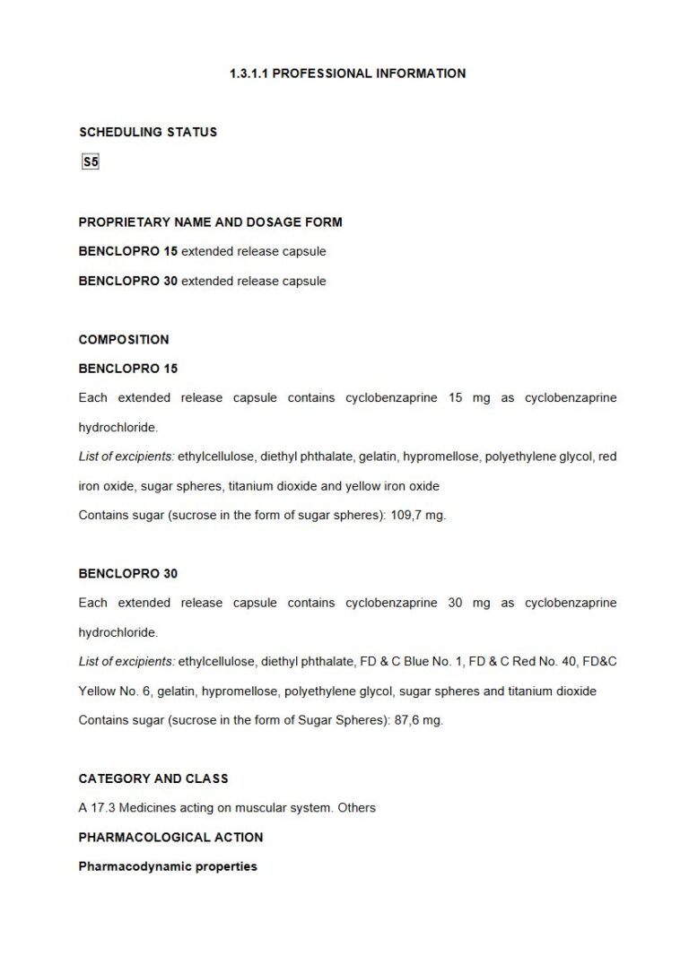 Benclopro Capsule package insert preview