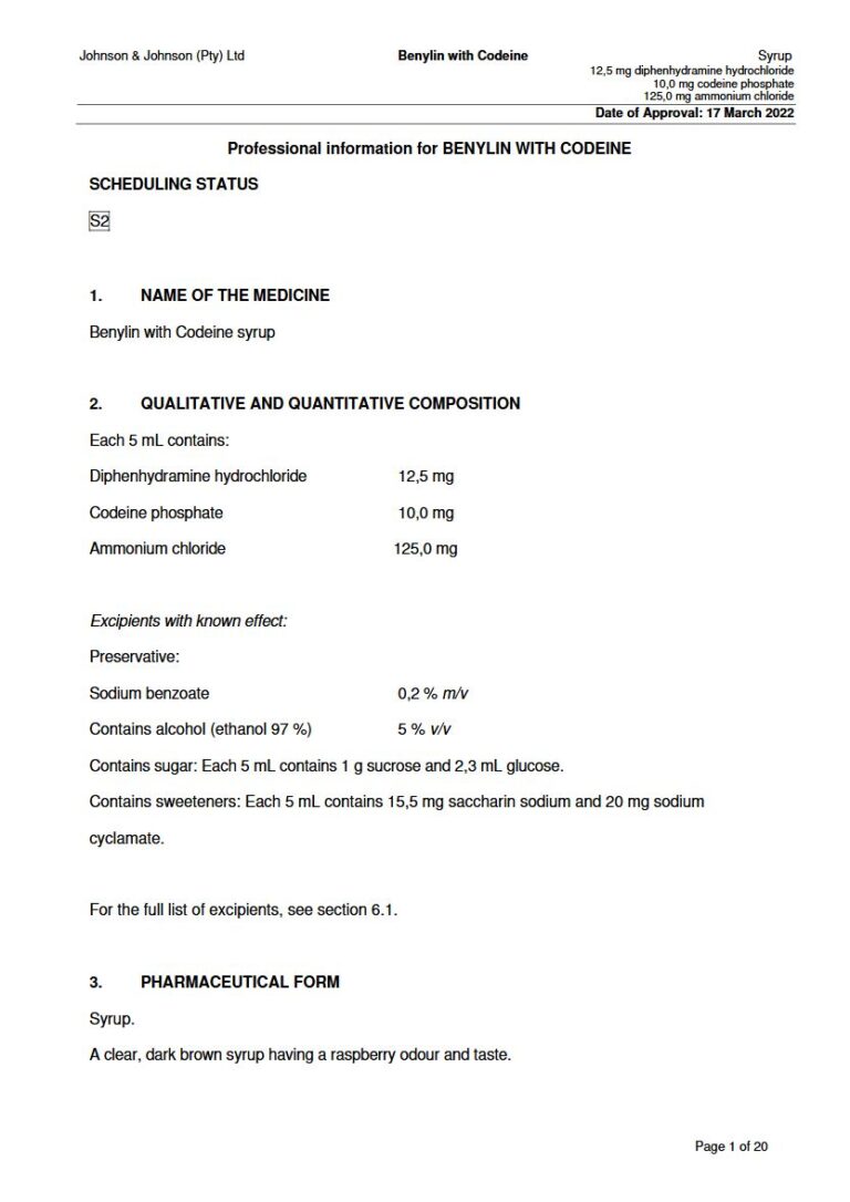 Benylin Four Flu Tablets & Syrup package insert preview
