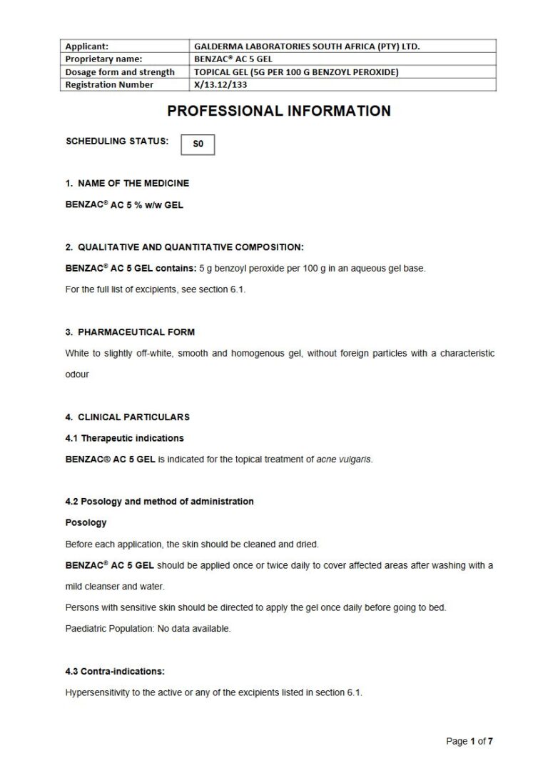 Benzac Ac Gel package insert preview