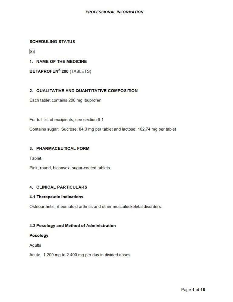 Betaprofen 200mg Tablet package insert preview