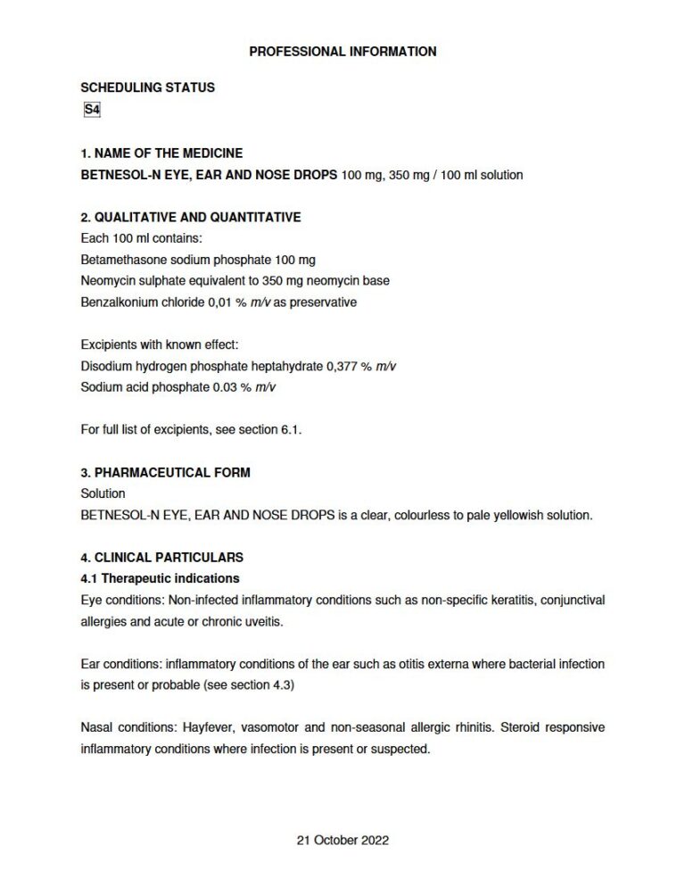 Betnesol-N Eye, Ear & Nose Drops package insert preview