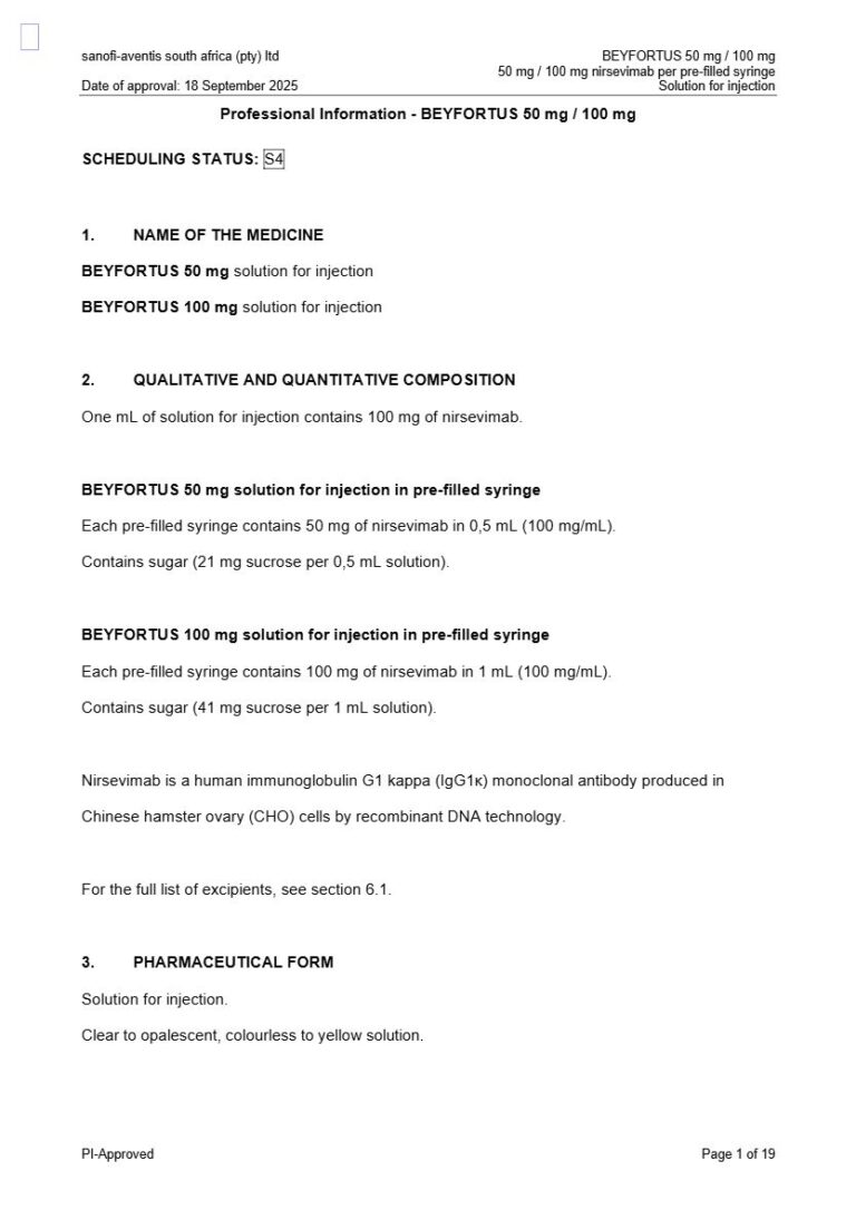 Beyfortus Injection package insert preview