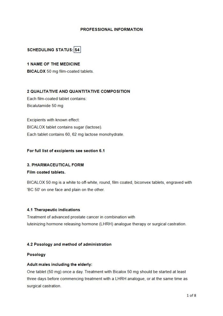 Bicalox Tablets package insert preview