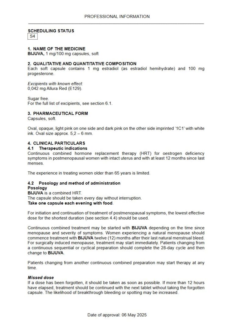 Bijuva Capsules package insert preview