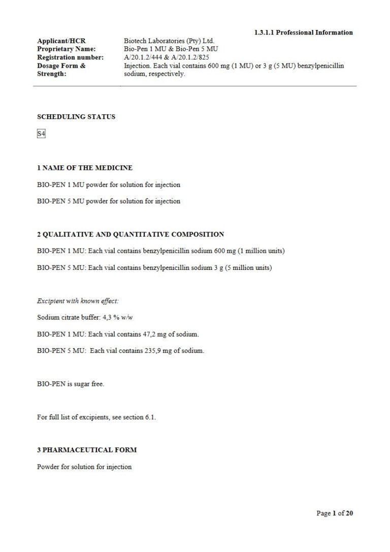 Bio-Pen Injection package insert preview