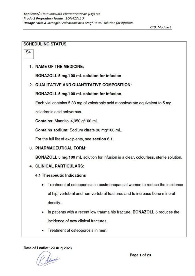 Bonazoll 5 mg Solution package insert preview