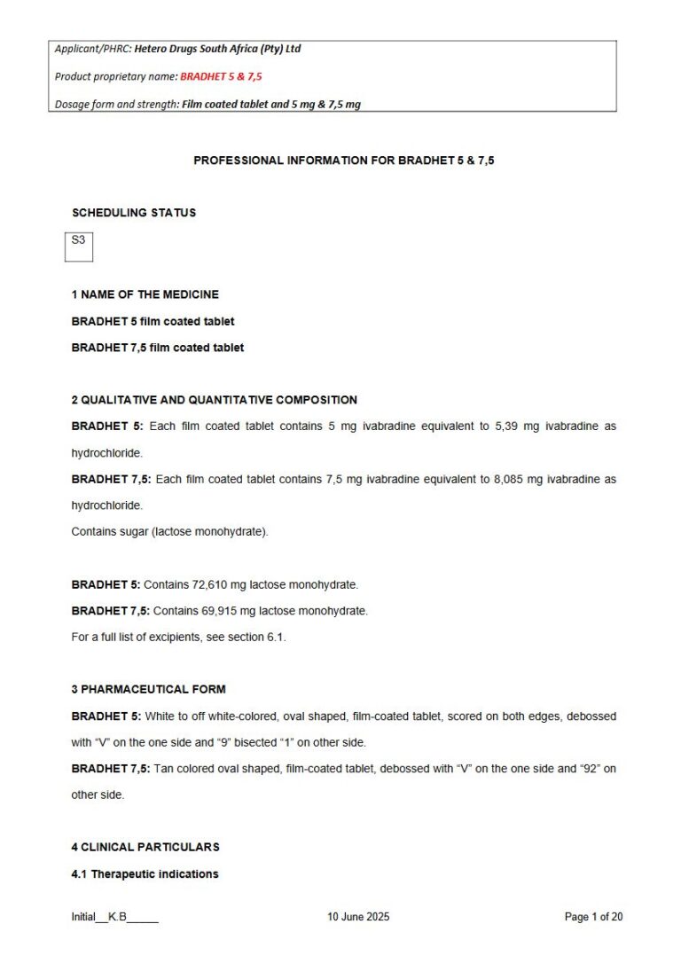 Bradhet 5 mg & 7,5 mg Tablets package insert preview