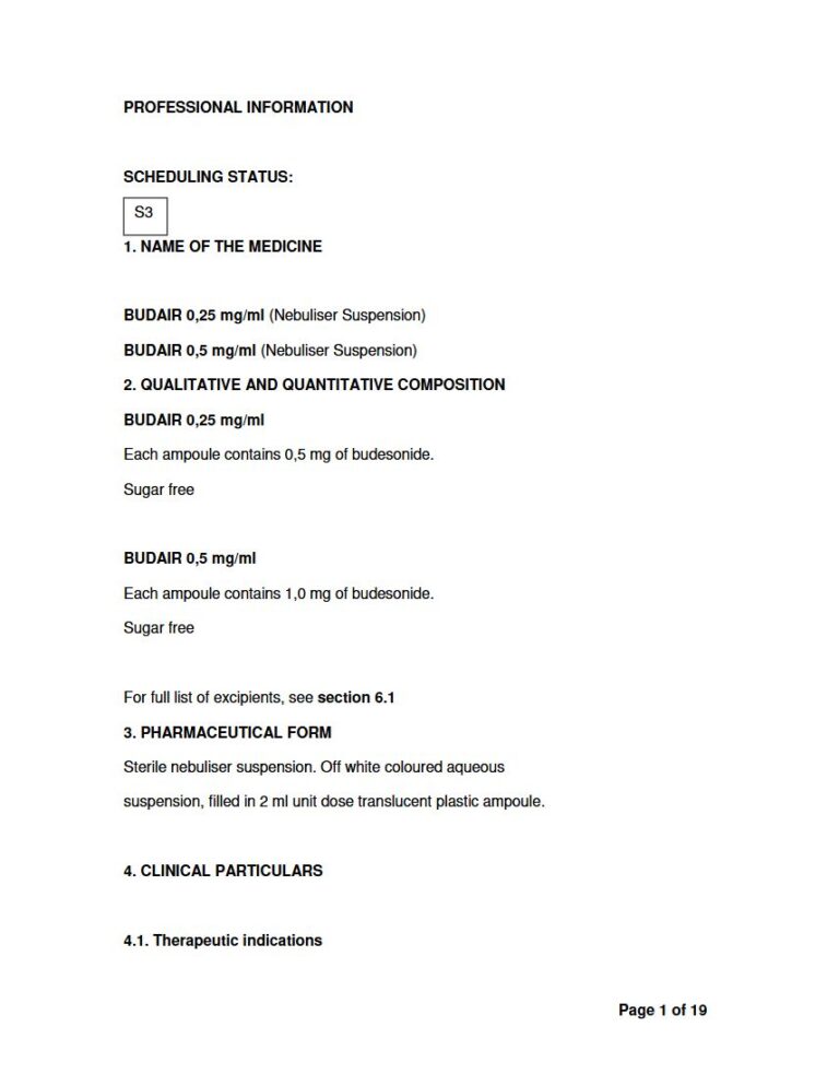 Budair 0.25 mg & 0.5 mg Nebuliser Suspension package insert preview