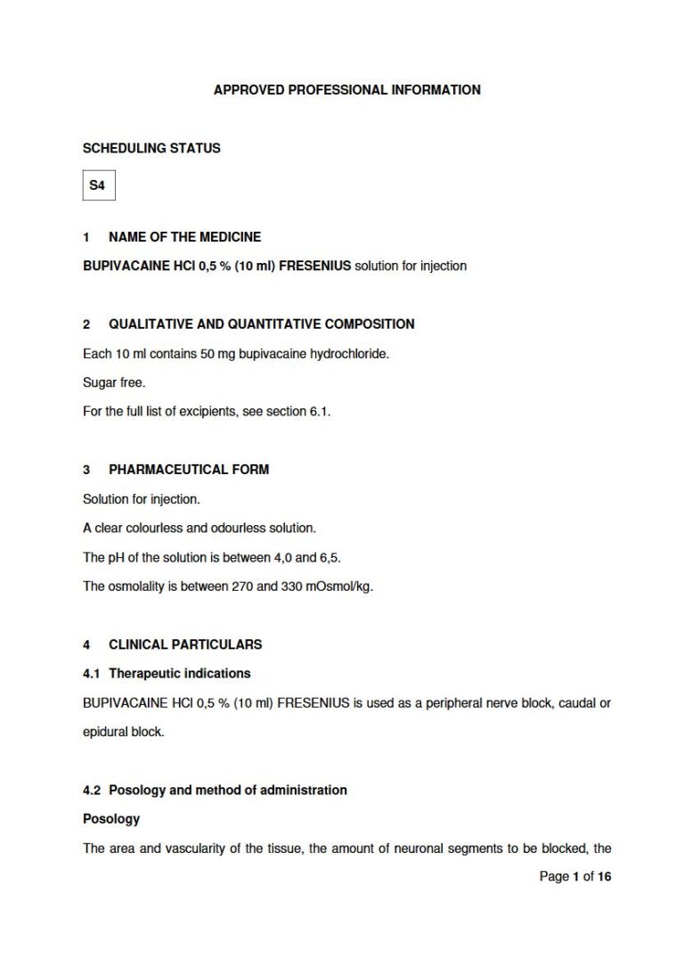 Bupivacaine Hcl 0,5 % Injection package insert preview