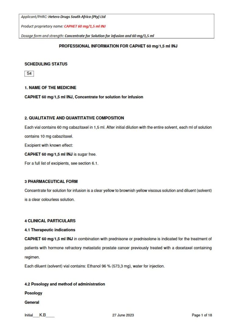 Caphet 60 Mg/1.5 Ml Solution package insert preview
