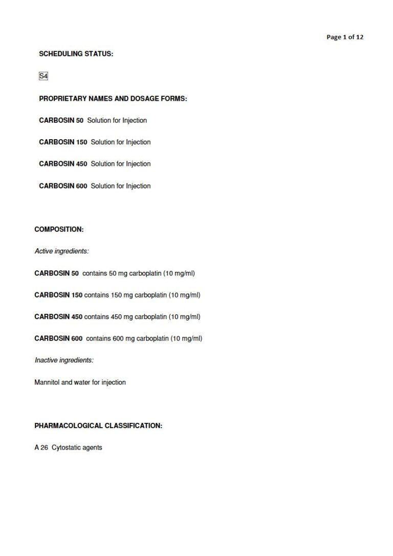 Carbosin 50 mg/5 ml/150 mg/15 ml/450 mg/45 ml/600 mg/60 ml package insert preview