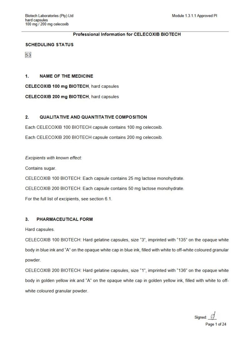 Celecoxib 100 mg/200 mg Capsules package insert preview