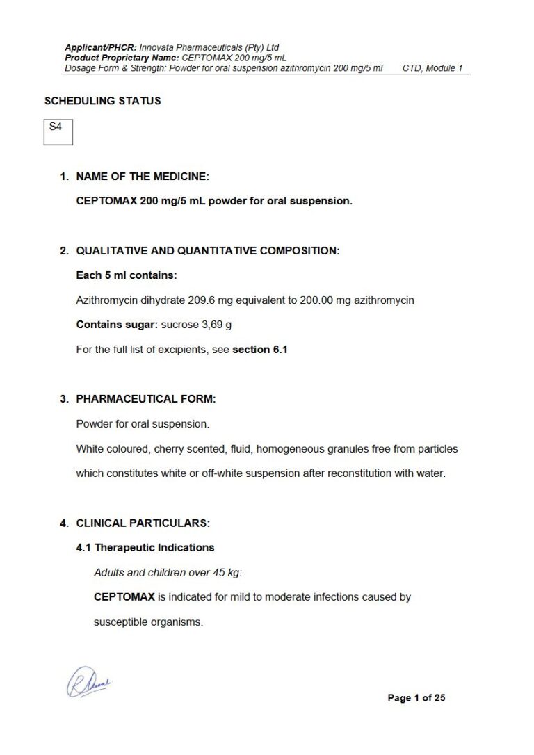 Ceptomax 200 Mg/5 Ml Oral Suspension package insert preview