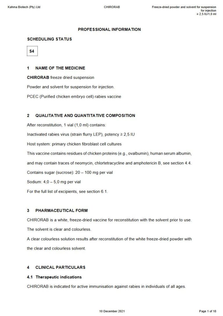 Chirorab ≥ 2,5 IU/1,0 ml Suspension package insert preview