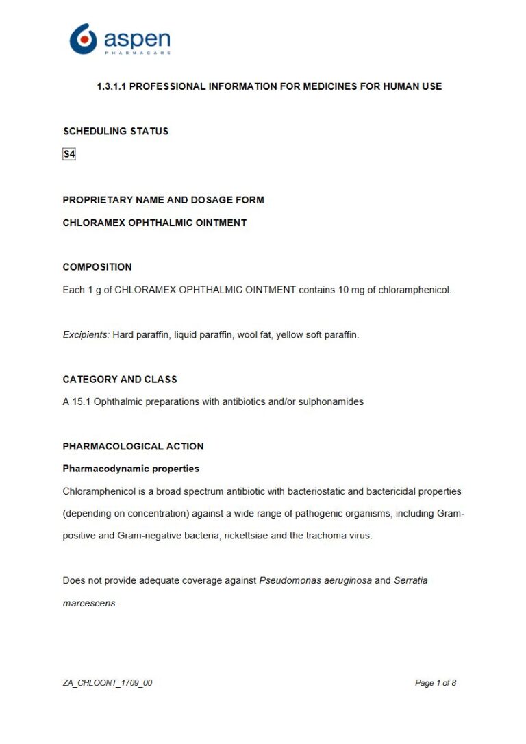 Chloramex 10mg Ointment package insert preview