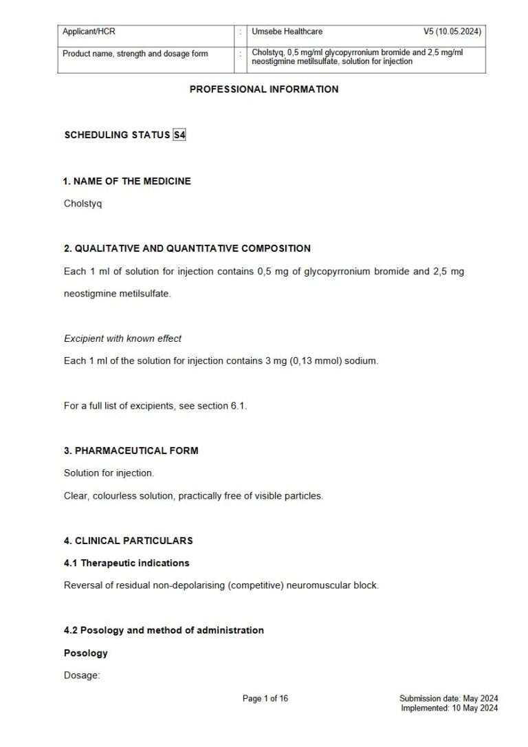 Cholstyq 0,5 mg, 2,5 mg Solution for injection package insert preview