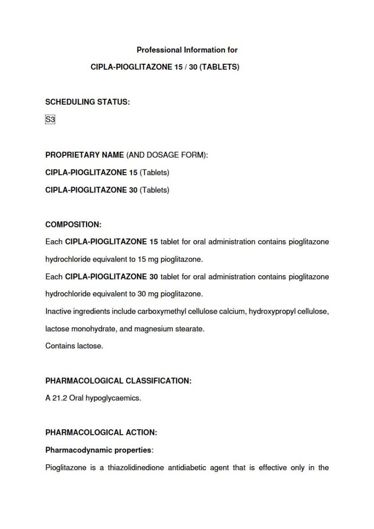 Cipla-Pioglitazone 15 mg/30 mg TABLETS package insert preview
