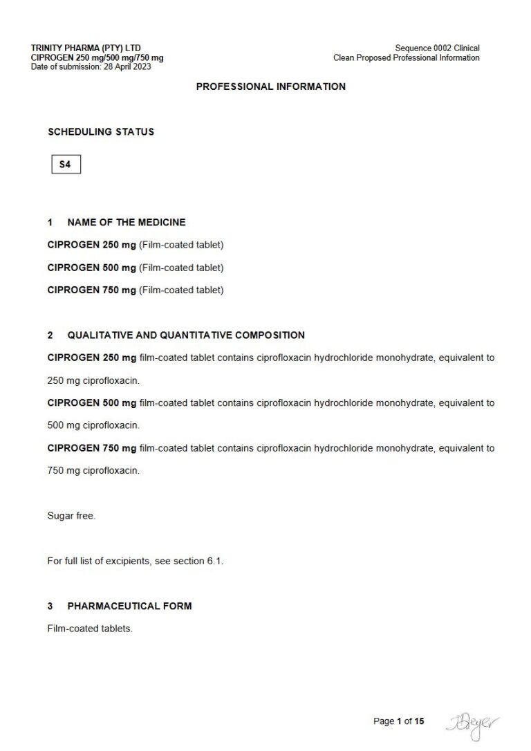 Ciprogen 250 mg, 500 mg, 750 mg FC tablets. package insert preview