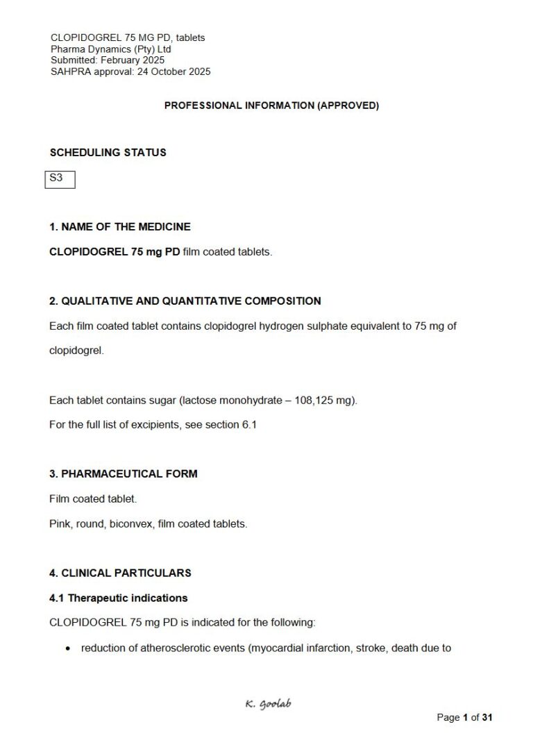 Clopidogrel 75 Mg Film-Coated Tablets package insert preview