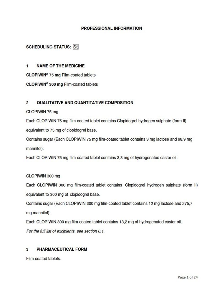 Clopiwina 75 Mg/300 Mg Film-Coated Tablets package insert preview